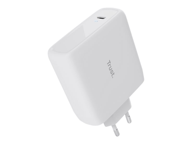 Trust Maxo Usb C Strömadapter Ac 100 240 V 100 Watt Europa Vit