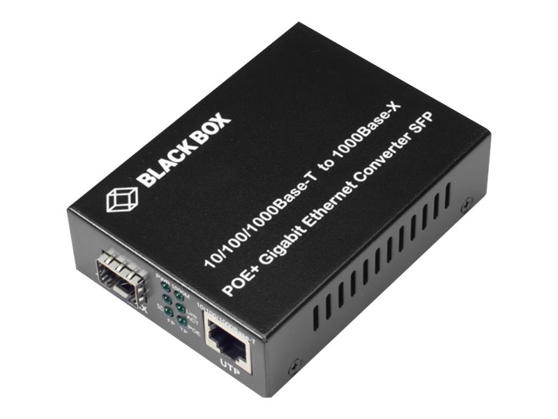 Black Box Lgc215a-R2 - Fibermedieomformer - 1Gbe - 10Base-T, 1000Base-Tx, 100Base-Tx, 1000Base-X - Rj-45 / Sfp (Mini-Gbic) - Op Til 100 M