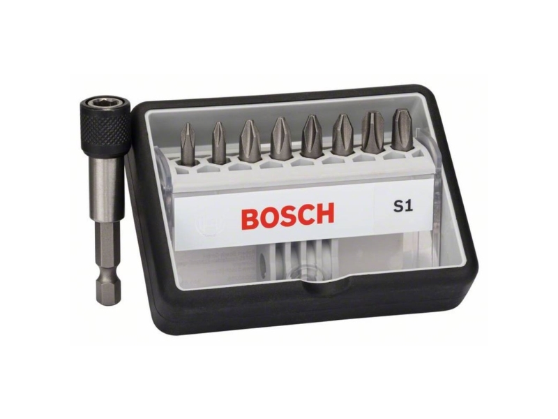 Bosch 2 607 002 560, 8 Stk, Phillips, Ph 1, Ph 2, Ph 3, Ph1 (2X), Ph2 (4X), Ph3 (2X), 25 Mm, 25,4 / 4 Mm (1 / 4")