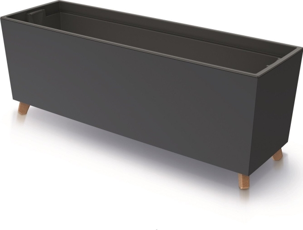 Sodo gėlių vazonas su įdėklu Urbi dėklas 77 x 23,5 x 30 cm antracito spalvos PROSPERPLAST
