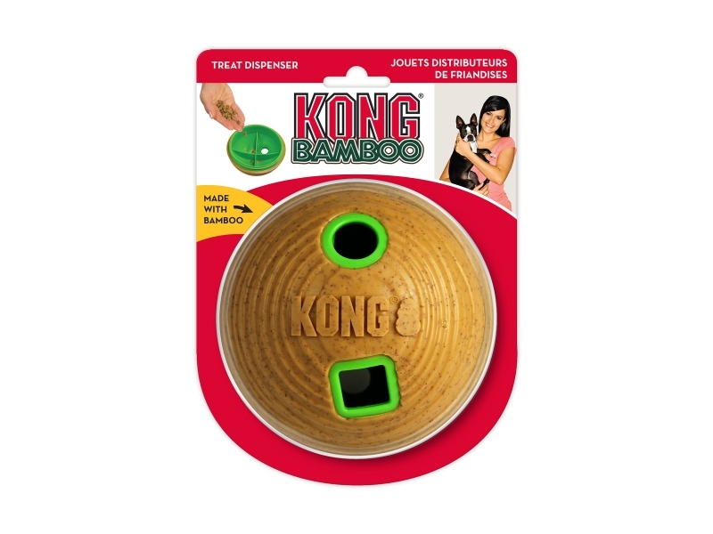 KONG Hundelegetøj Bambus Foderbold Godbidsdispenser 12cm