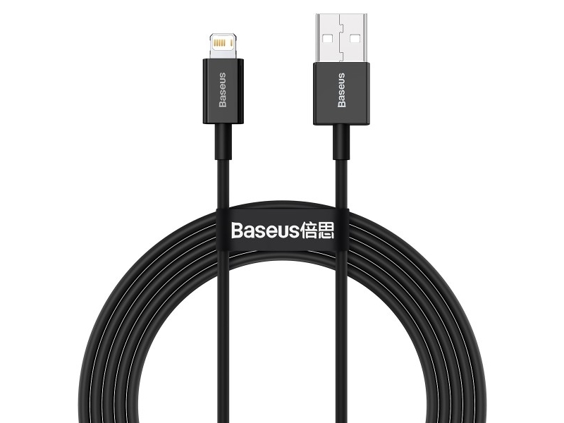 Baseus Catlys-A01, 2 M, Usb A, Usb C/Lightning, Sort
