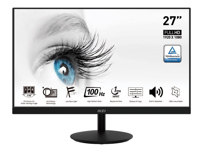 Msi Pro Mp271a Led Skarm 27  " 1920 X 1080 Full Hd 1080p @ 100 Hz Ips 300 Cd/m² 1000:1 1 Ms Hdmi Vga Displayport Högtalare