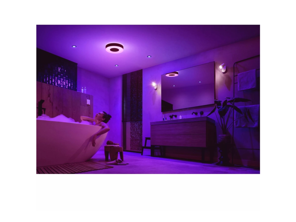 Philips Hue Xamento White and Color Ambiance Medium LED Badloftlampe Sort Ø381 mm IP44 33,5W