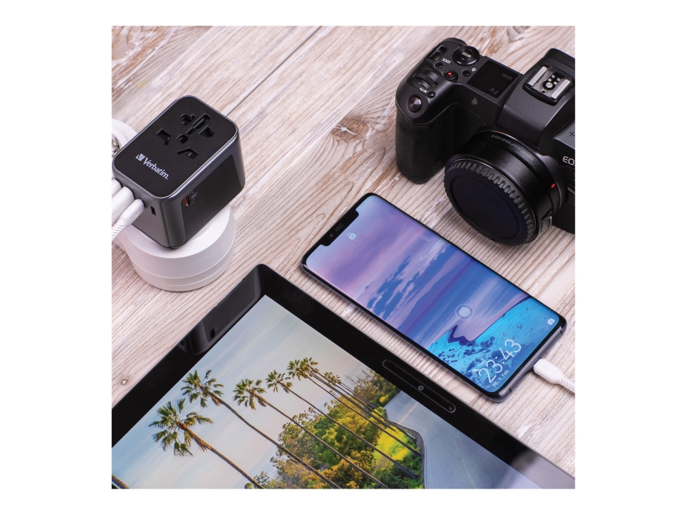 Verbatim UTA-03 - Strømforsyningsadapter - 30 Watt - PD 3.0, QC 3.0 - 4 output-stikforbindelser (USB, USB-C)