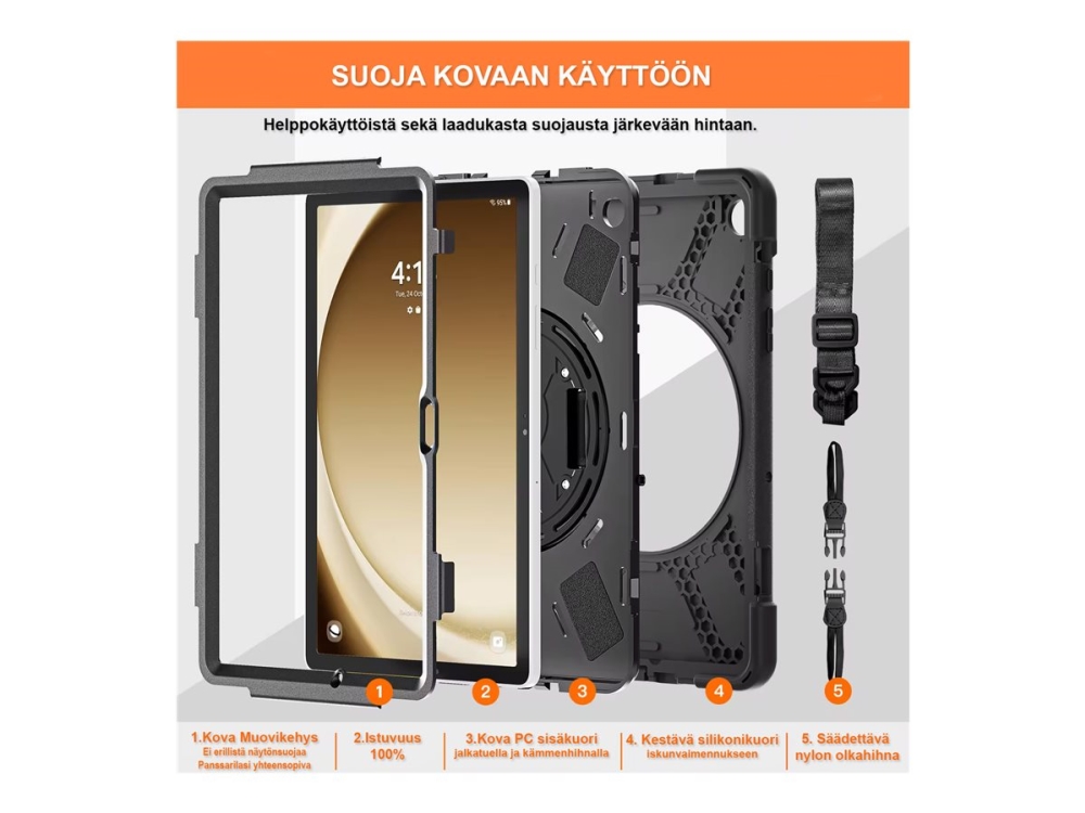 Insmat Ruggered Armor - Bagsidecover Til Tablet - Grov - Polykarbonat, Hærdet Gummi - For Samsung Galaxy Tab A9