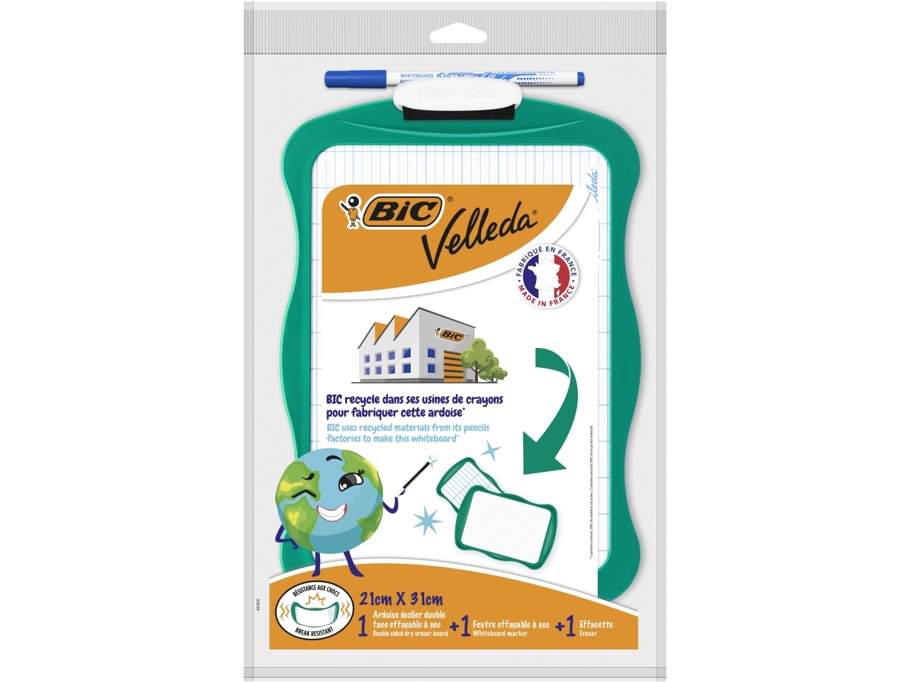 Bic 967261, Children''s Dry Erase Board/Pad, Grün, Weiß