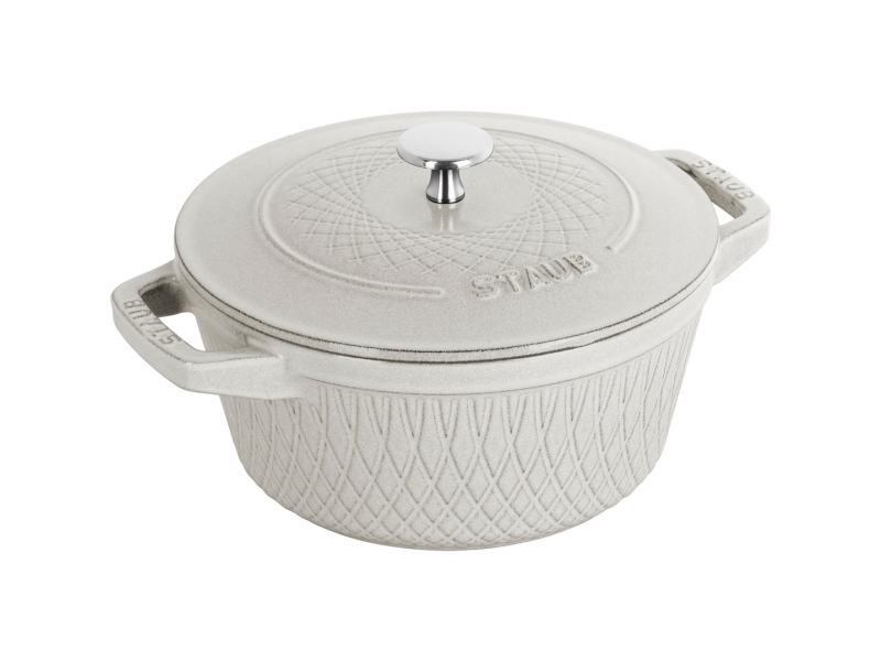 Puodas Gusseisen Apvalus Staub - 2,3 Ltr, Balta Trüffel