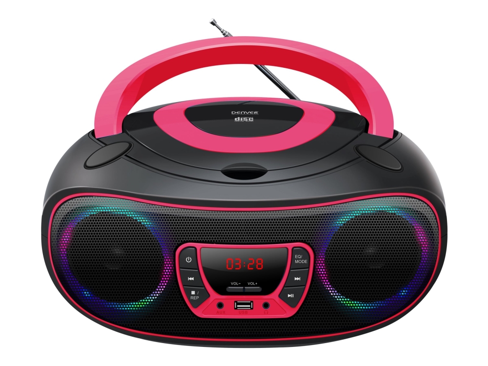 Denver Tcl-212Bt Pink, 1,19 Kg, Schwarz, Pink, Tragbarer Cd-Player