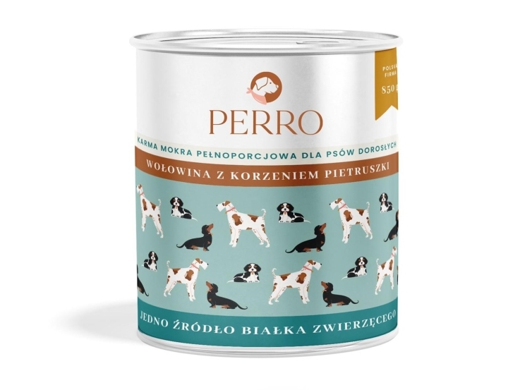 Perro Beef With Parsley Root - Vådt Hundefoder - 850G