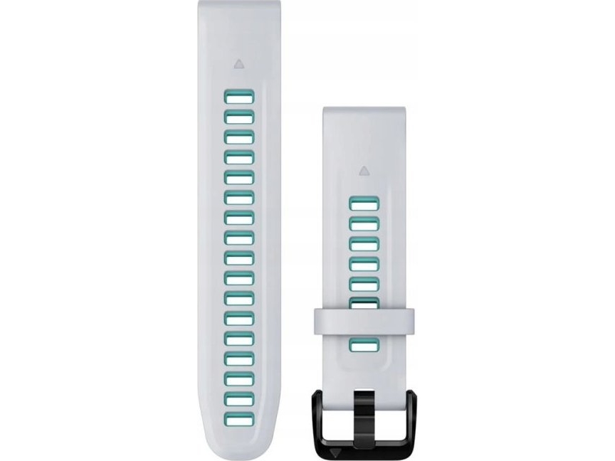 Quickfit 20 Watch Bands, Whitestone/Aqua Silicone