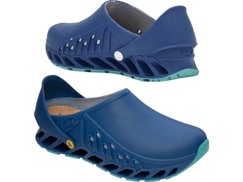 Scholl Evoflex - unisex træsko marineblå, størrelse 38