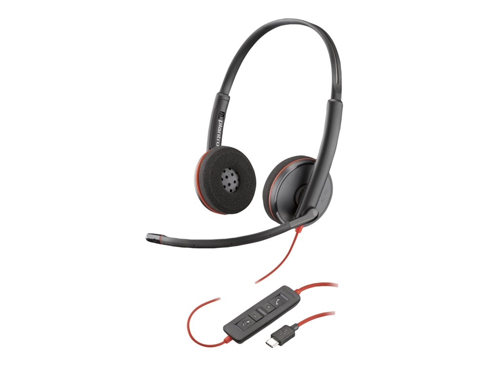 Poly Blackwire 3220 – Blackwire 3200-Serie – Headset – On-Ear – Kabel – Usb-C – Schwarz – Skype-Zertifiziert, Avaya-Zertifiziert, Cisco Jabber-Zertif
