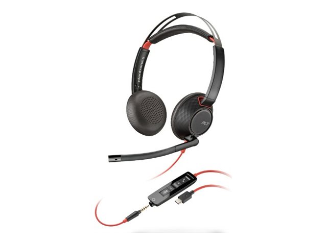 Poly Blackwire 5220 – Blackwire 5200-Serie – Headset – Am Ohr – Kabelgebunden – 3,5-Mm-Klinke, Usb-C – Schwarz – Zertifiziert Für Skype For Business,