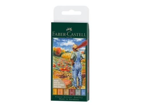 Faber-Castell 167179, 6 färger, Blå, Bordeaux, Brun, Grå, Orange, Multifärg, Rund, Plast, 1 styck | Skrivredskap - Övriga skrivredskap | GameStuff