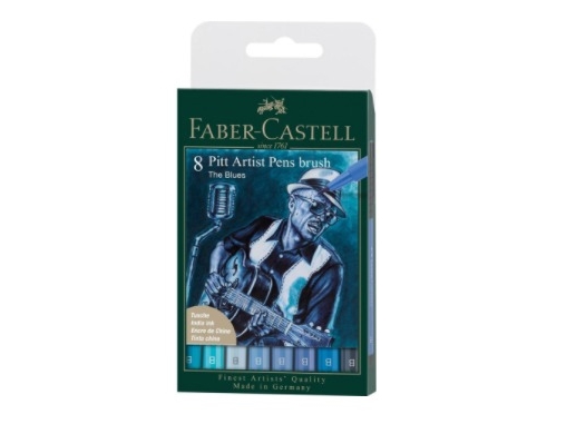 Faber-Castell 167173, 8 färger, Blå, Cyan, Ljusblå, Ljus Cyan, Rund, Plast, Vuxna och barn, 1 styck | Skola & Hobby - Solida färger - Färgkritonger för skolanvändning | GameStuff