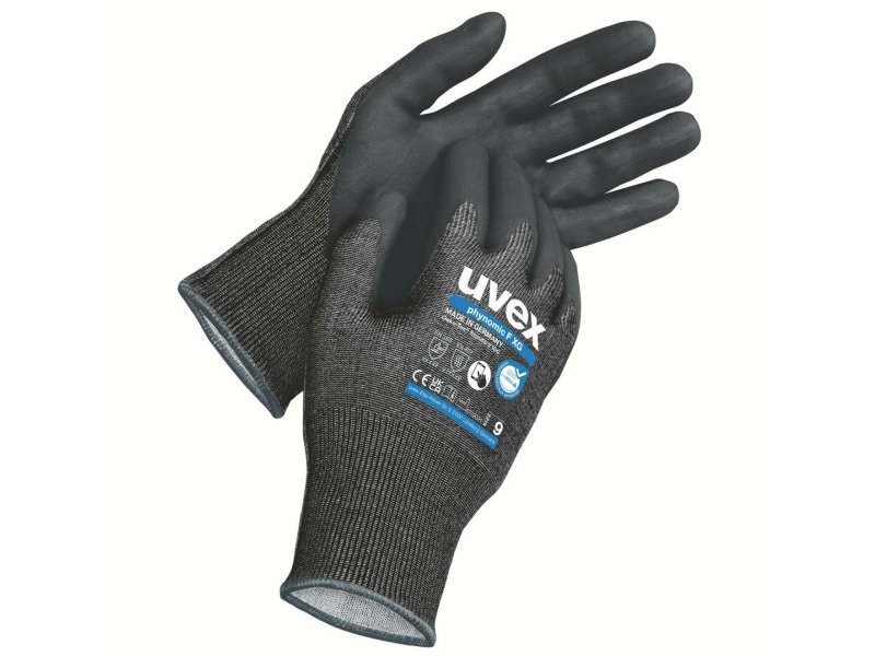 Uvex Phynomic F Xg, Værkstedshandsker, Sort, Voksen, Voksen, Unisex, Skærefast, Riftsbeskyttet