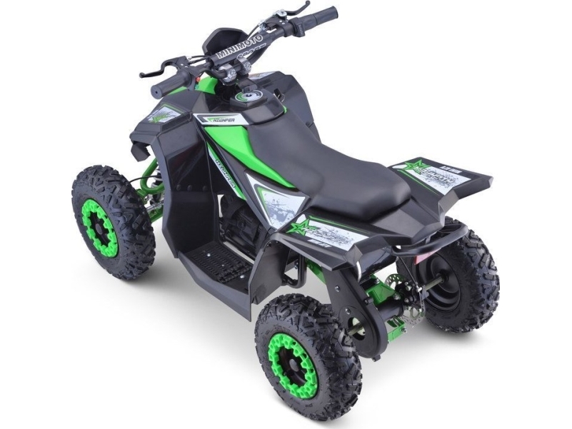 Ramiz Quad Highper på batteri Grøn 35 km/t + børsteløs motor 1000W + oppustede hjul + sædejustering