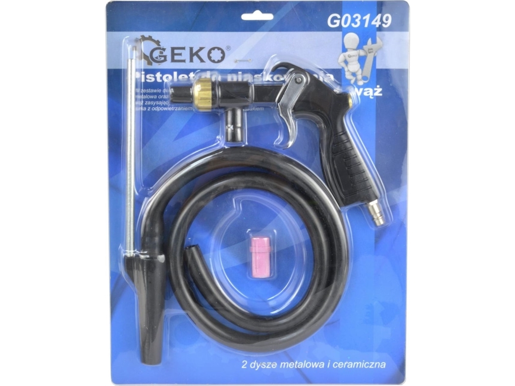 Geko sandblæsningspistol 2 x dyse + slange (20)