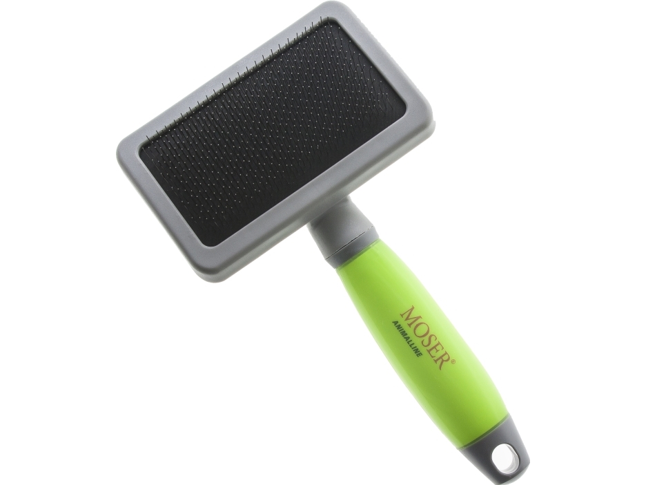 Moser Large Slicker, Hund, Børste, Sort, Grøn, Grå, Lang frakke, Glat (kort) pels, 120 mm, 45 mm