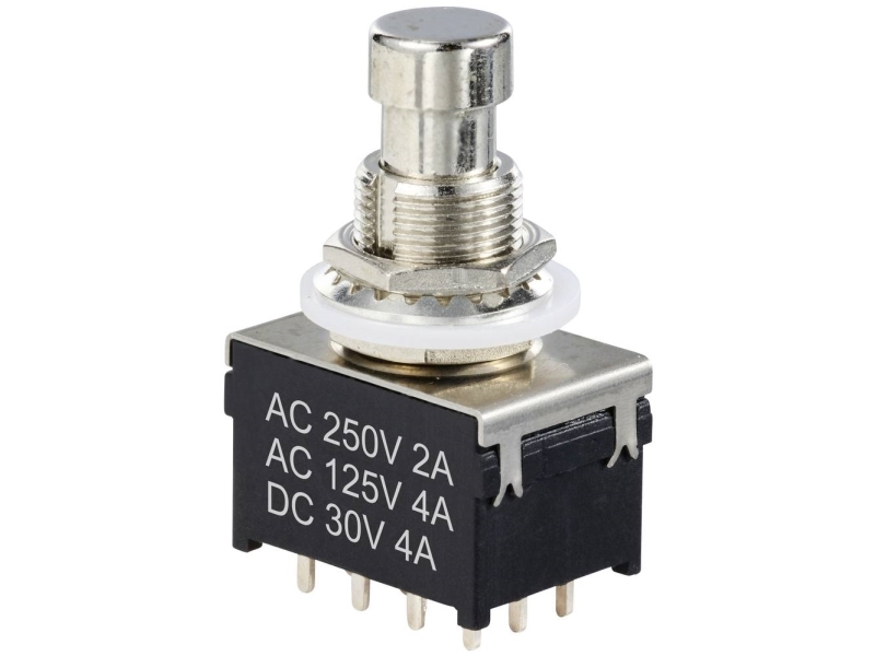 Tru Components Druckschalter 4 P2t Mit Geradem Stift Tc-12193716 Ausschaltstrom (Max.): 4 A 1 Stück