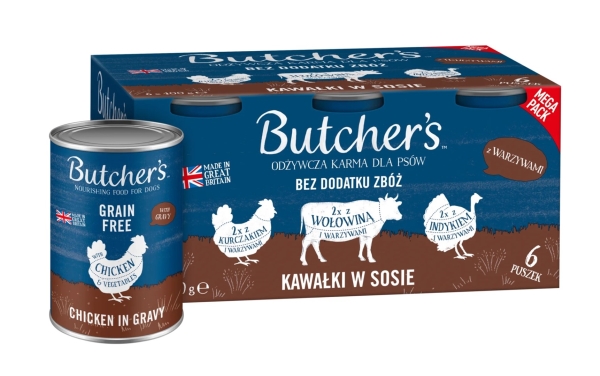 Butcher's Original Mega Pack Mix Mit Gemüse In Soße - Nassfutter Für Hunde - 6 X 400G