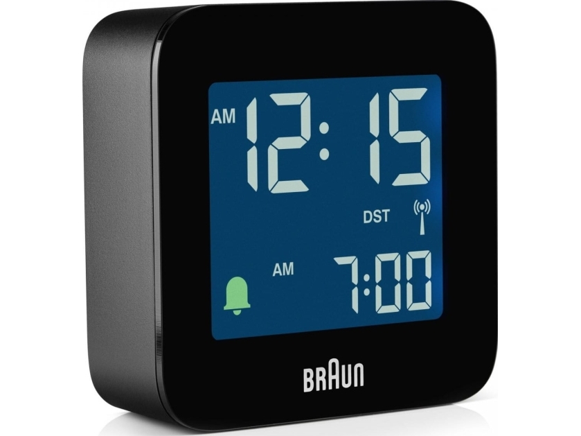 Braun Bc08, Digital Alarmur, Firkant, Sort, 12/24H, Lcd, Batteri