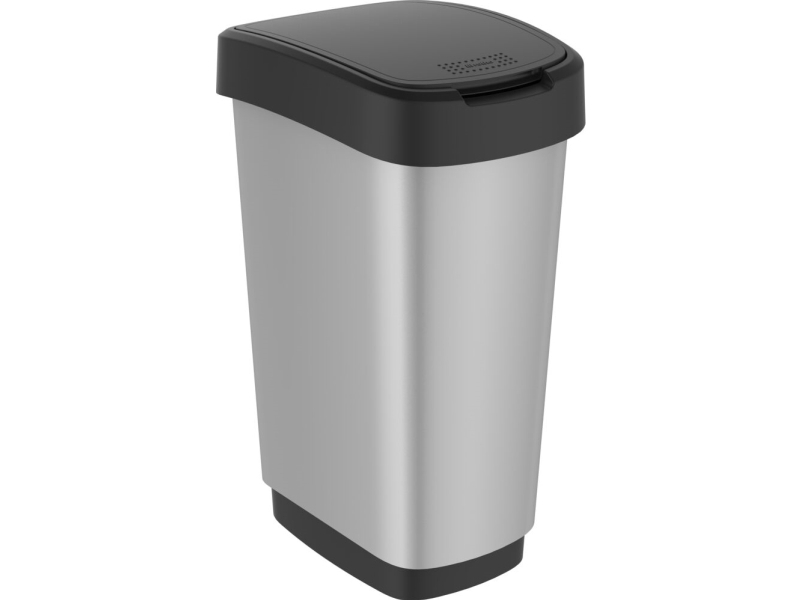 Rotho 11677, 50 L, Rechteckig, Polypropylen (Pp), Metallisch, Silber, Manuell, 401 Mm