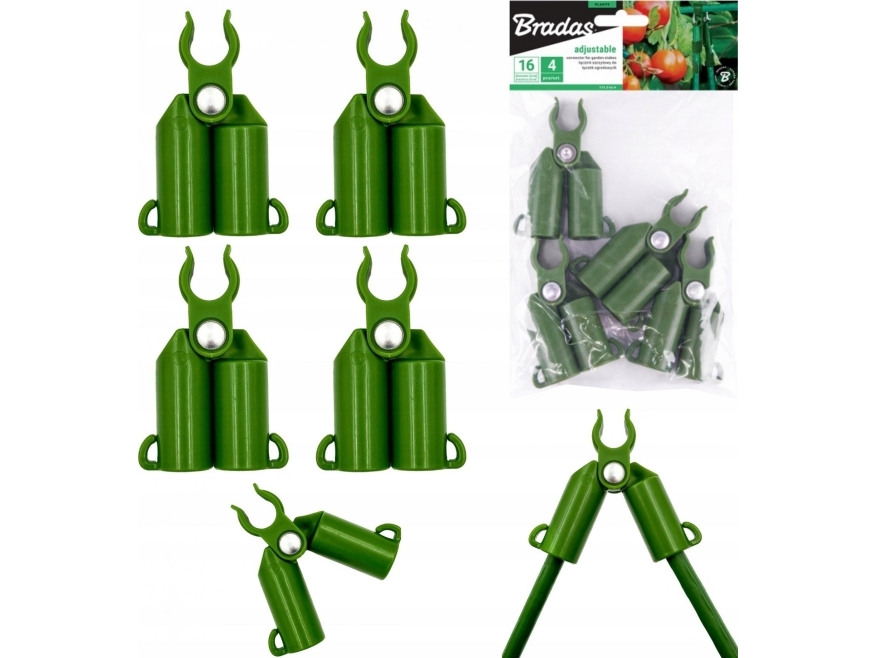 Bradas Peak-anslutning, justerbar för 20 mm stavar - 4st/förpackning | Trädgården - Växthus - Högbädd | GameStuff