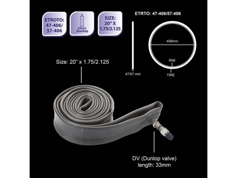 Bicycle Gear Dętka rowerowa 20x1,75/2,125! | Cykling - Hjul, däck och slangar - Hjul | GameStuff