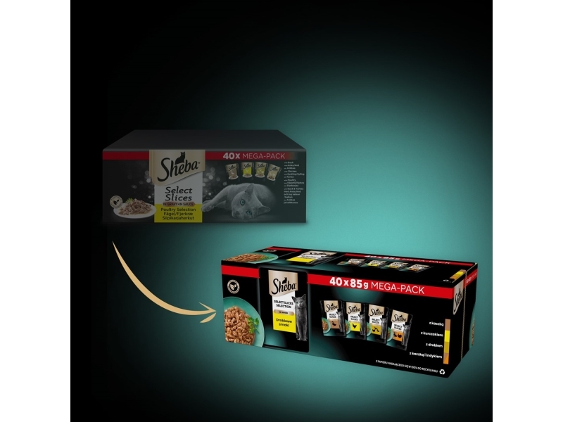 SHEBA Selection Select Slices Fjäderfäsmak - våtfoder för katter - 40 x 85g | Sällskapsdjur - Katt - - Blötfoder katt | GameStuff