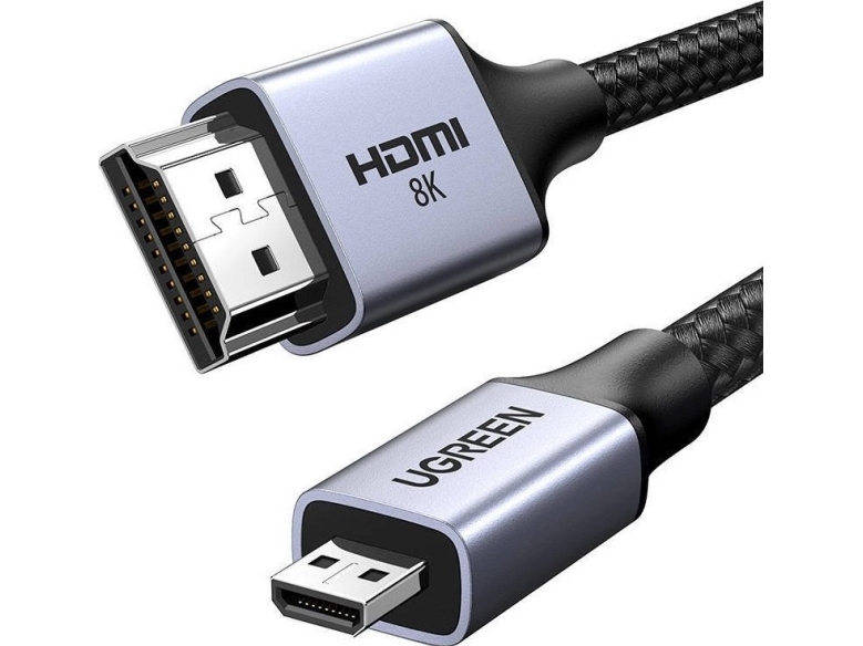 Ugreen HD164 15517 micro HDMI til HDMI 2.1 8K kabel 2 m - grå