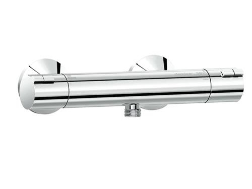 DAMIXA Thermixa Zero termostaattisekoitin, jossa on suihkuventtiili 1/2 alaspäin ja eksklusiiviset liitokset ja ruusukkeet