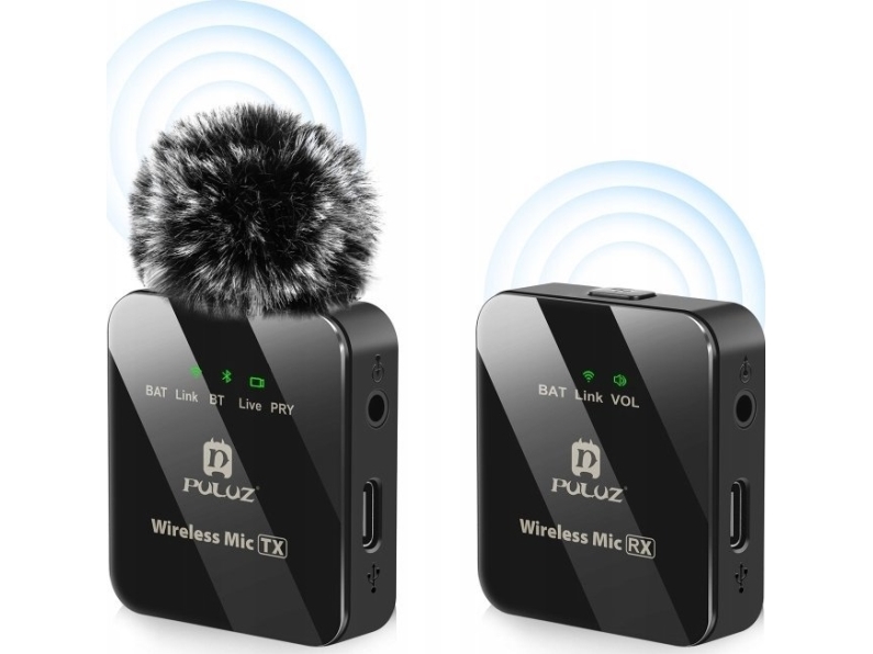 Mikrofon Puluz Mikrofon Wireless Bluetooth 3.5Mm Trs Trrs Für Telefon Kamera Kamera / Pu3153b