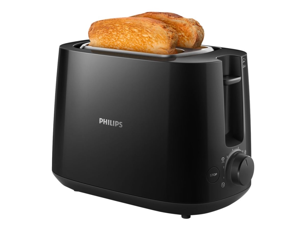 Philips Daily Collection HD2581 - Brødrister - 2 skive - 2 Holdere - sort