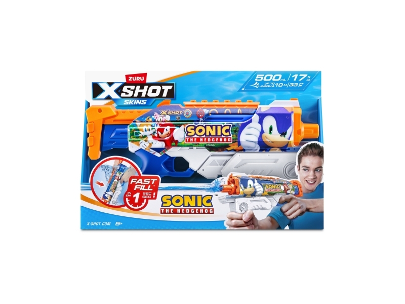 XSHOT Water Fast-Fill Skins Sonic The Hedgehog Hyperload Water Blaster | Utomhusleksaker - Glasögon & Dykmaske - Vattenpistoler | GameStuff