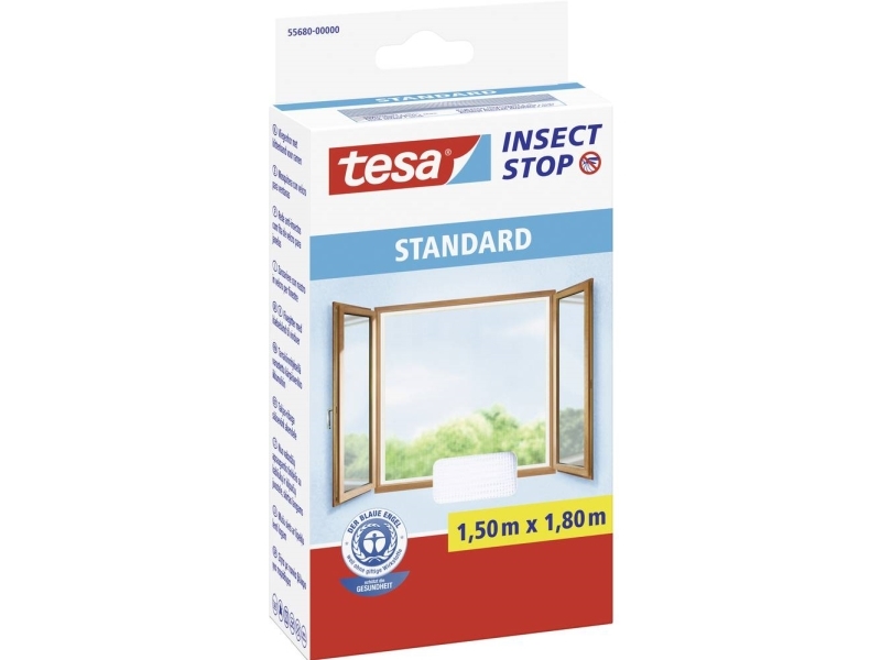 Tesa Fliegengitter Standard Für Fenster, 1,50 M X 1,80 M Waschbar Bis 30 Grad, Uv-Beständig (55680-00000-01)