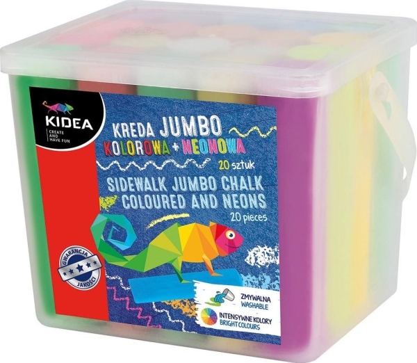 Jumbo colored chalk+ neon 20pcs KIDEA
