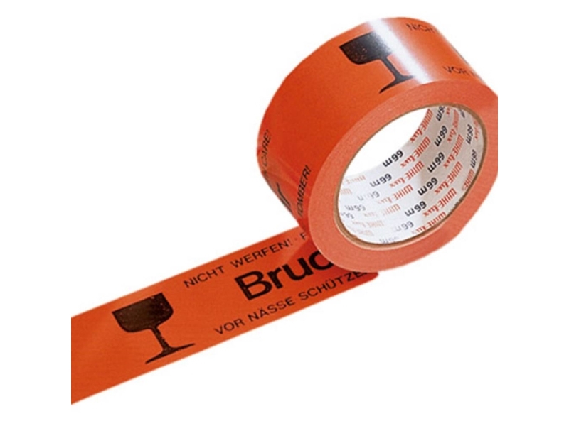 HEAD varningstejp med text: Bruchgefahr (L x B) 60 m x 50 mm PP 66 m | Kontorsmaterial - Tejp & dispensrar - Special tejp | GameStuff