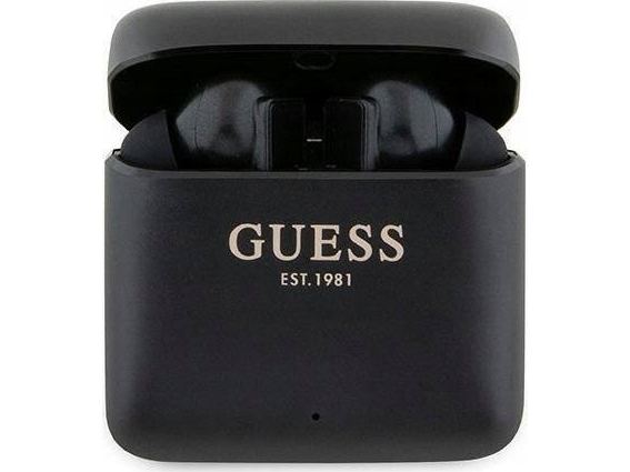Guess Bluetooth-Kopfhörer Gutwssu20alegk Tws + Docking-Station Schwarz/Schwarz Mit Gedrucktem Logo