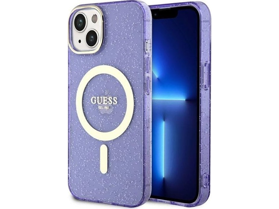 Guess Guhmp14mhcmcgu Iphone 14 Plus 6.7" Lilla/Lilla Hardcase Glitter Gold Magsafe