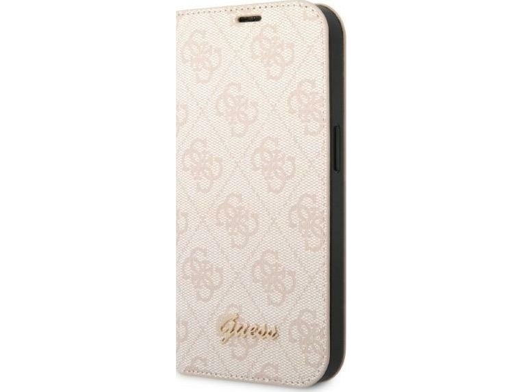 Guess Gubkp14xhg4shp Tasche Für Iphone 14 Pro Max 6.7" - Rosa/Rosa Buch 4G Vintage Gold Logo