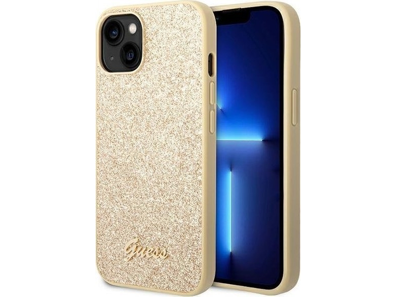 Hurtel Guess Guhcp14shggshd Hardcase Til Iphone 14 6.1" - Guld/Guld Glitter Script