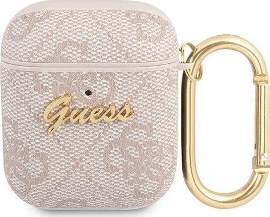 Guess 4G Script Metal Cover Til Airpods 1 / 2 - Pink