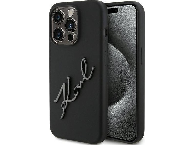 Karl Lagerfeld Silikon „Karl Script“-Hülle Für Iphone 15 Pro - Schwarz