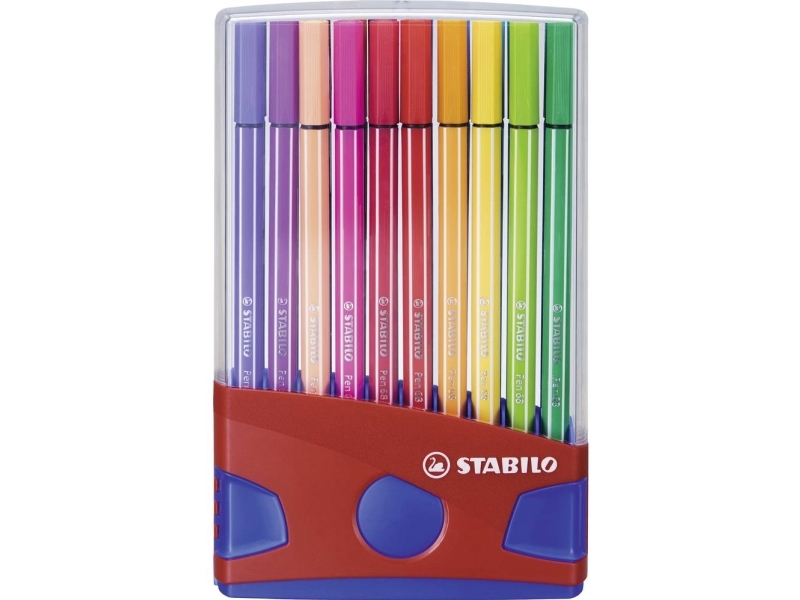 Fiberpen Stabilo 68 Color Parade Mini - Med 20 Stk. Ass. Farver