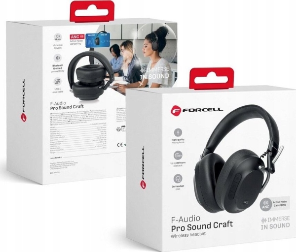 Forcell Forcell F-Audio Trådløse Hovedtelefoner Anc Pro Sound Craft Sort