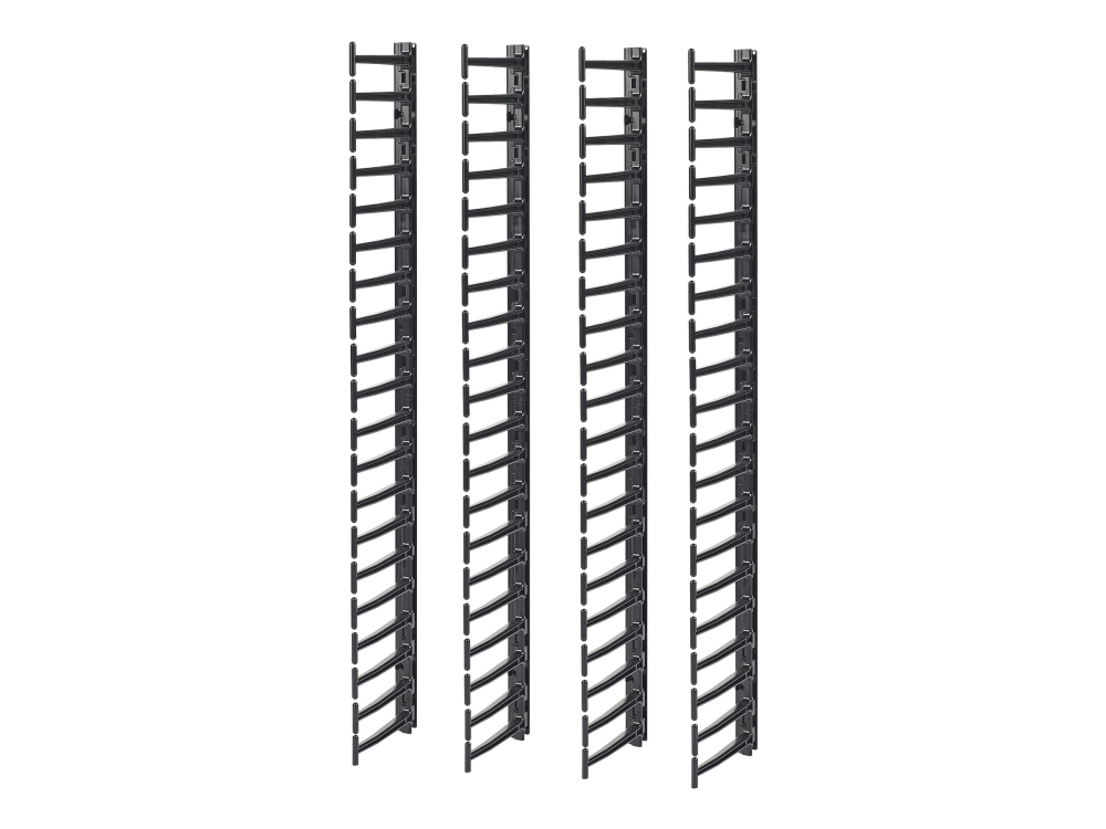 APC - Kabeladministrationspakke for rack - sort - 20U - TAA-kompatibel (pakke med 4) - for P/N: NBPD0160A, NBWL0355A, SMX2KR2UX145, SMX3KR2UNCX145, SRT1000RMXLI, SRT1000RMXLI-NC