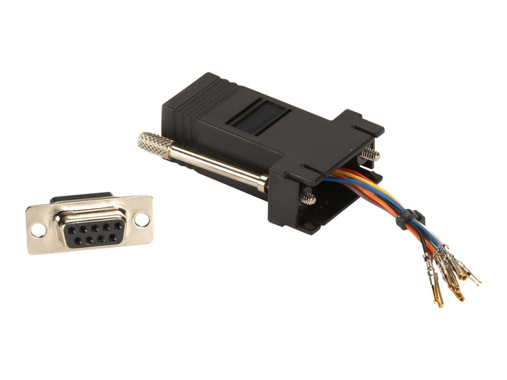 Black Box Modular Adaptor Kit (Unassembled) - Seriel Rs-232 Adapter - Db-9 (Hun) Til Rj-45 (Hun) - Sort