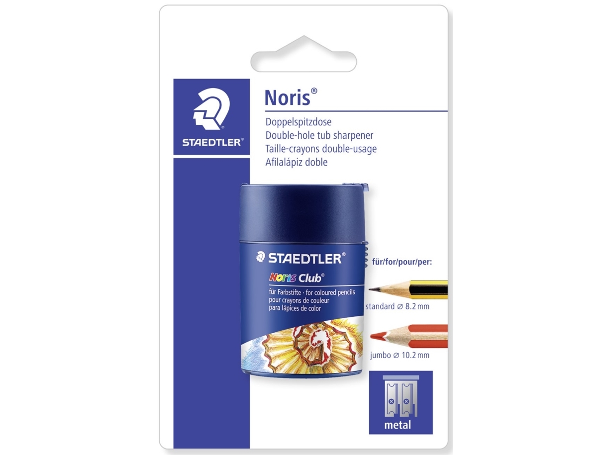 STAEDTLER Noris Club - Tubvässare - 2 hål - metall, polystyren | Skrivredskap - Skrivtillbehör - Pennvässare | GameStuff